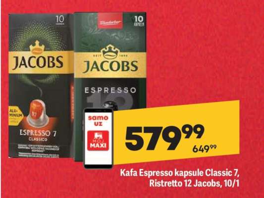 Kafa Espresso kapsule Classic 7, Ristretto 12 Jacobs, 10/1