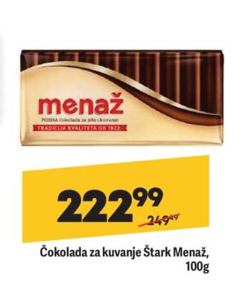 Čokolada za kuvanje Štark Menaž 100g