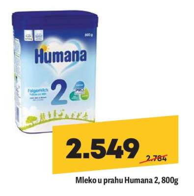 Mleko u prahu Humana 2,800g