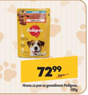 Hrana za pse sa govedinom Pedigree, 100g