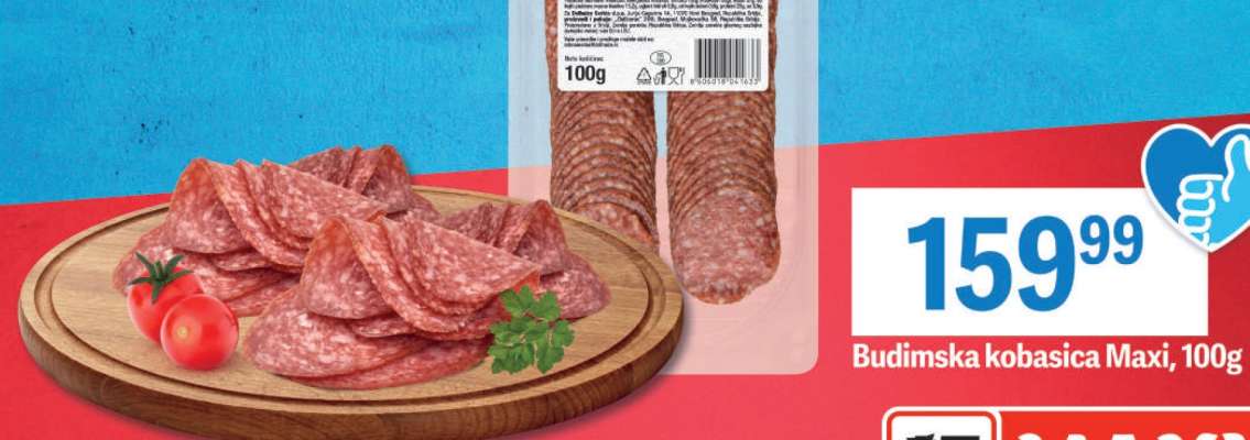 Budimska kobasica Maxi, 100g