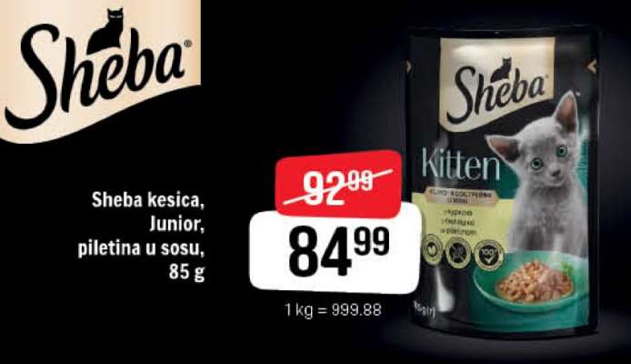 Sheba kesica, Junior, piletina u sosu, 85 g