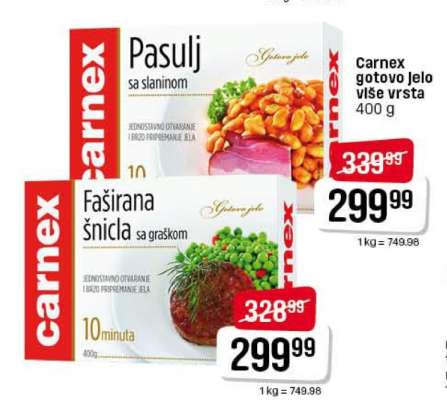 Carnex gotovo jelo više vrsta