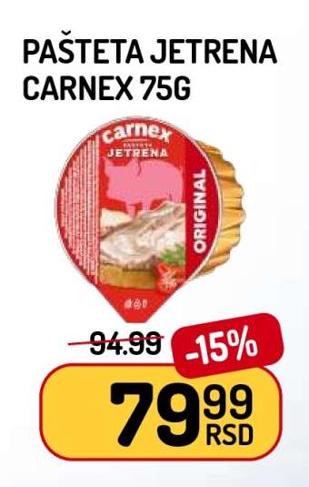 PAŠTETA JETRENA CARNEX 75g