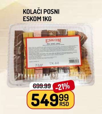 KOLAČI POSNI ESKOM 1kg