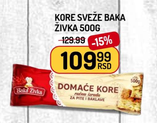 KORE SVEŽE BAKA ŽIVKA 500g