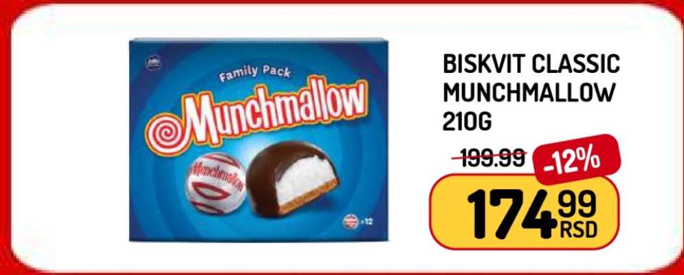 Biskvit Classic Munchmallow 210g