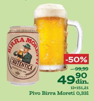 Pivo Birra Moreti 0,33l