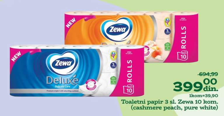 Toaletni papir 3 sl. Zewa 10 kom.