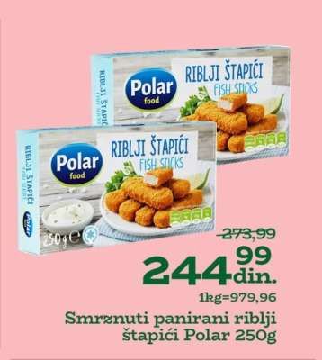 Smrznuti panirani riblji štapići Polar 250g