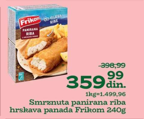Smrznuta panirana riba hrskava panada Frikom 240g