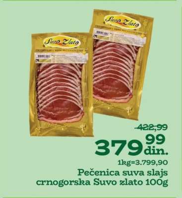 Pečenica suva slajs crnogorska Suvo zlato 100g