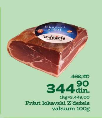 Pršut Lokavski Z'dezele vakuum 100g