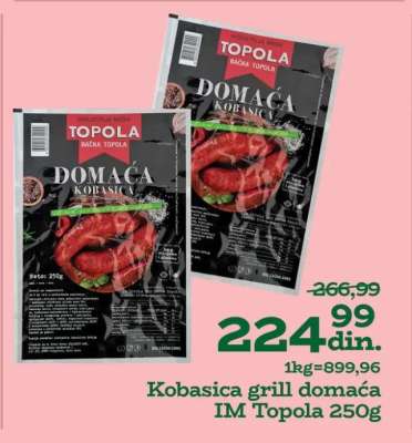 Kobasica grill domaća IM Topola 250g