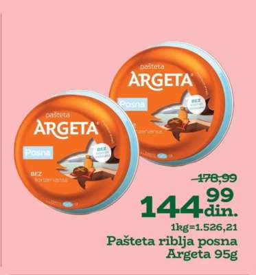 Pašteta riblja posna Argeta 95g