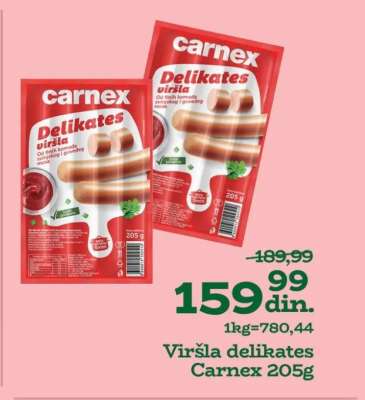 Viršla delikates Carnex 205g