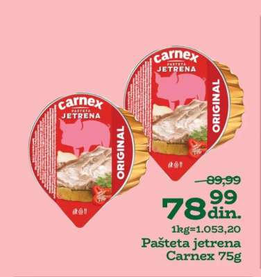 PAŠTETA JETRENA CARNEX 75g