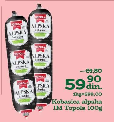 Kobasica alpska IM Topola 100g