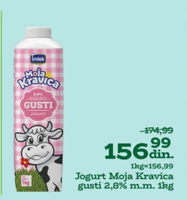 Jogurt Moja kravica gusti 2,8% m.m. 1kg