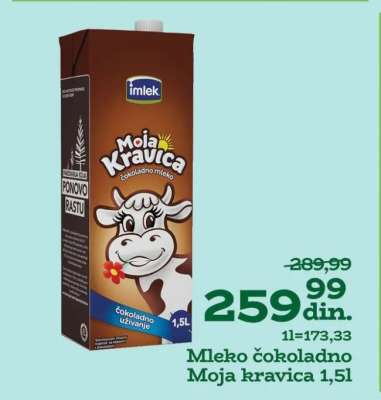 Mleko čokoladno Moja kravica 1,5l