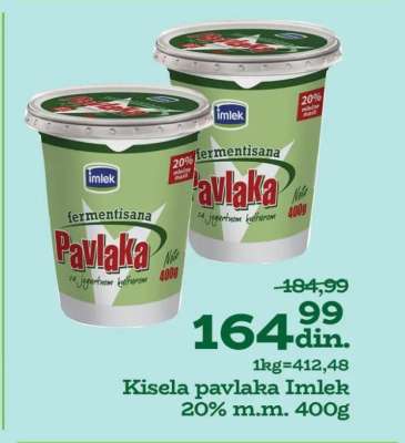 Kisela pavlaka Imlek 20% m.m. 400g