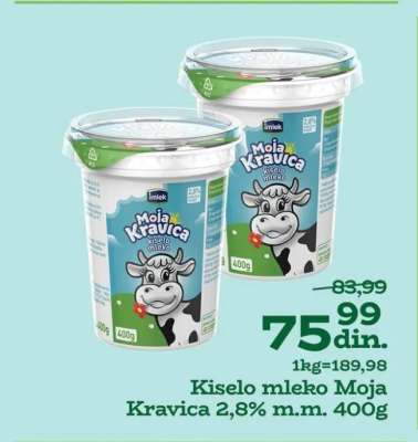 Kiselo mleko Moja kravica 2,8% m.m. 400g
