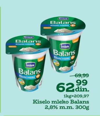 Kiselo mleko Balans 2,8% m.m. 300g