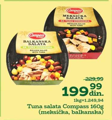 Tuna salata Compass 160g (meksička, balkanska)