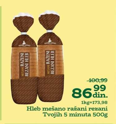 Hleb mešano ražani rezani