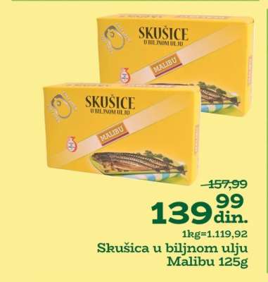 Skušica u biljnom ulju Malibu 125g