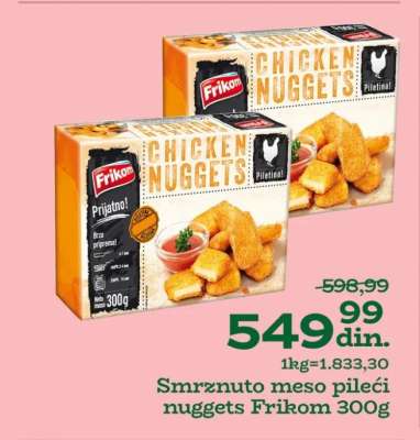 Smrznuto meso pileći nuggets Frikom 300g