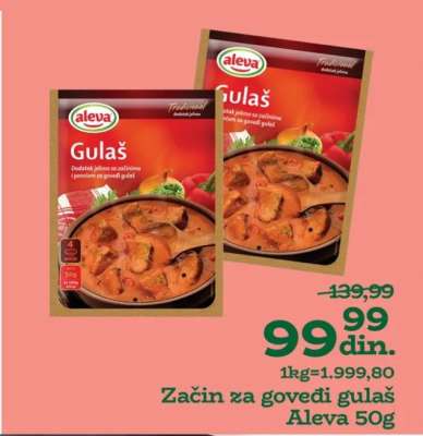 Začin za goveđi gulaš Aleva 50g