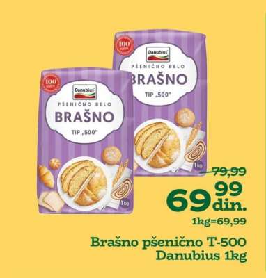 Brašno pšenično T-500 Danubius 1kg