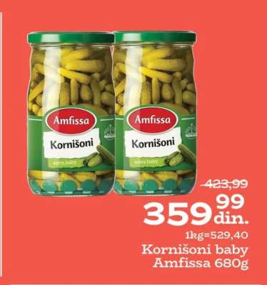 Kornišoni baby Amfissa 680g