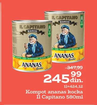 Kompot ananas kocka Il Capitano 580ml