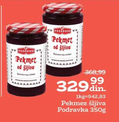 Pekmez Šljiva Podravka 350g