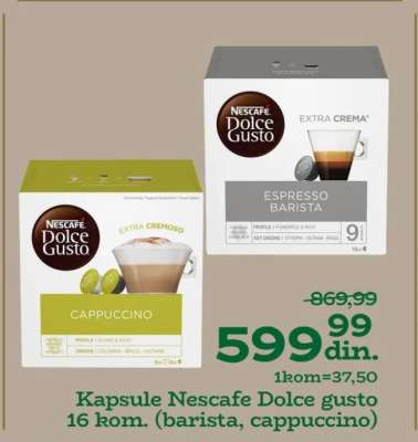 Kapsule Nescafe Dolce gusto 16 kom. (barista, cappuccino)