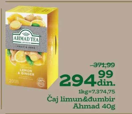 Čaj limun&dumbir Ahmad 40g