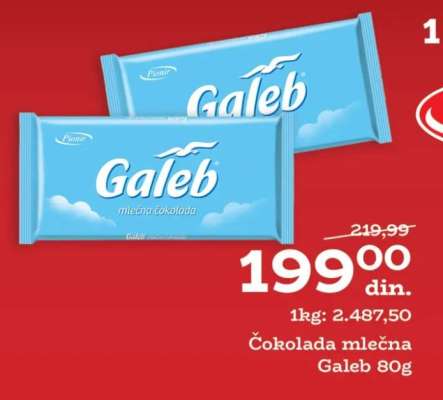 Čokolada mlečna Galeb 80g
