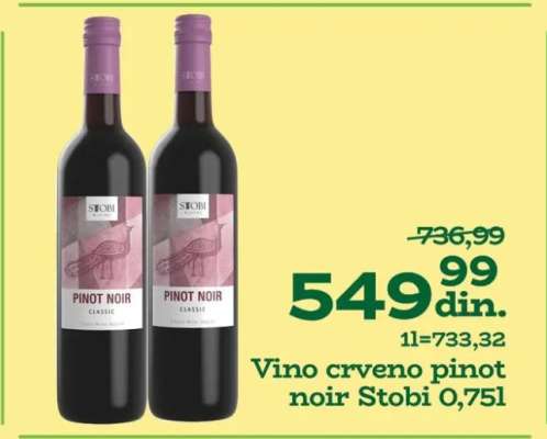 Vino crveno Pinot Noir Stobi 0.75l