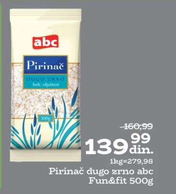 Pirinač dugo zrno ABC Fun&Fit 500g