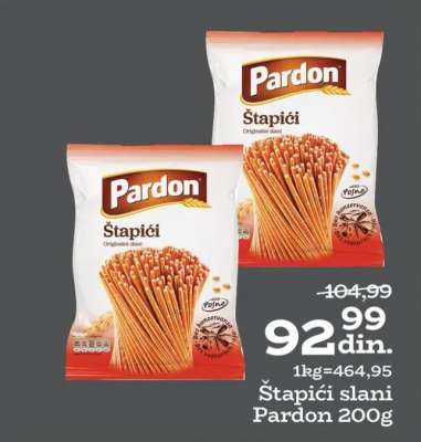 Štapići slani Pardon 200g