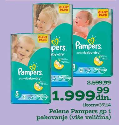 Pelene Pampers gp 1