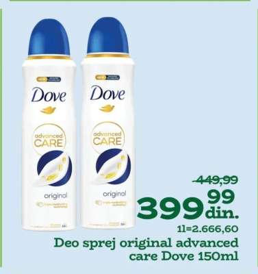 Deo sprej original advanced care Dove 150ml