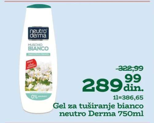 Gel za tuširanje bianco Neutro derma 750ml