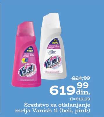 Sredstvo za otklanjanje mrlja Vanish 1l (beli, pink)