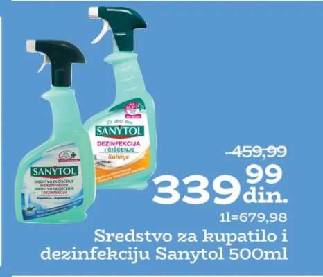 Sredstvo za kupatilo i dezinfekciju Sanytol 500ml