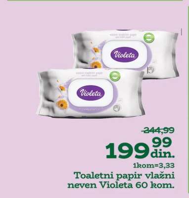 Toaletni papir vlažni neven Violeta 60 kom.