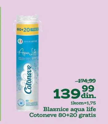 Blaznice aqua life Cotoneve 80+20 gratis