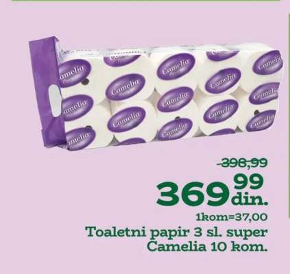 Toaletni papir 3 sl. super Camelia 10 kom.